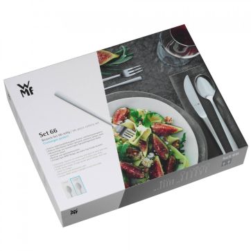 Set de tacâmuri WMF cu protecție împotriva flăcării, inox, 66 de piese, argintiu