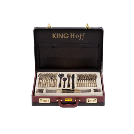 Set de tacâmuri și servire KingHoff, inox, 72 piese