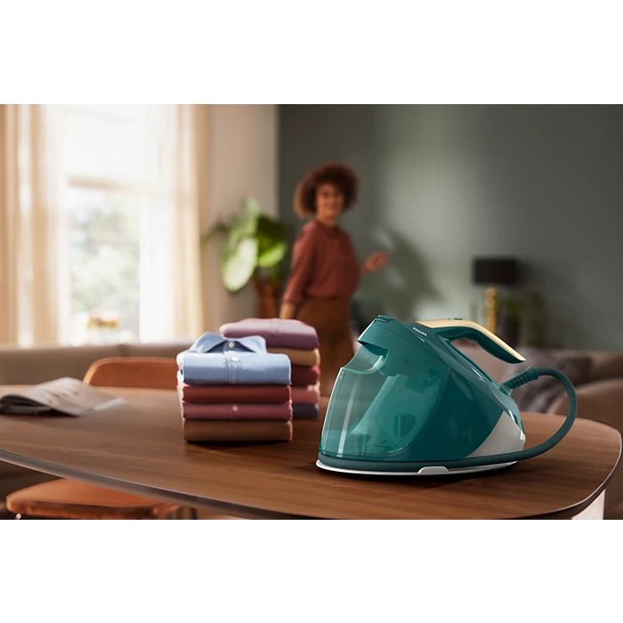 Generator de abur Philips PerfectCare 7000 PSG7140/70, 2100W, 8 bar, 120 g/min, OptimalTemp, Alb/Verde