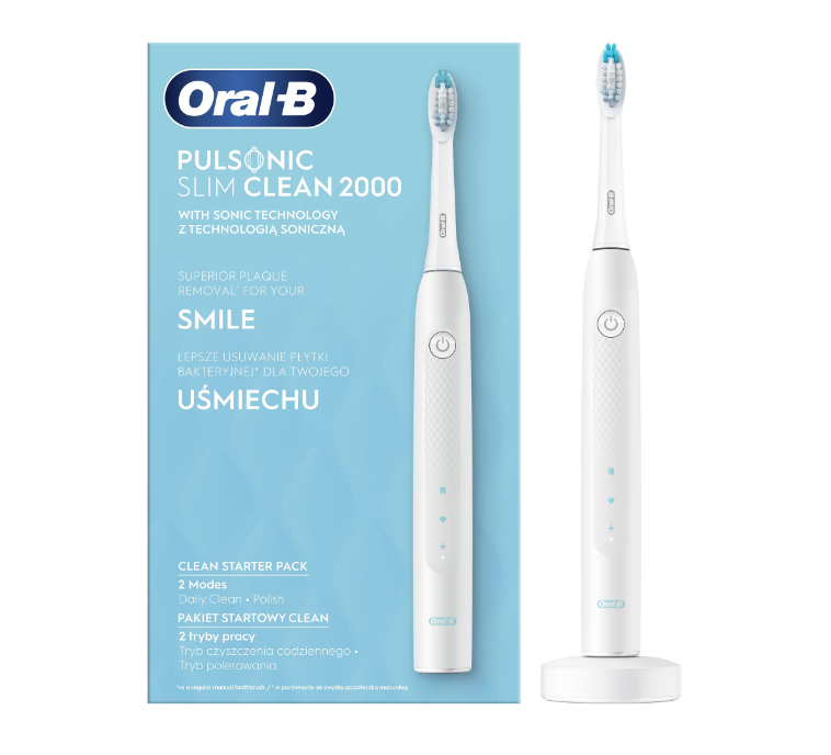 Periuță de dinți electrică Oral-B Pulsonic Slim Clean 2000 304425, Albă