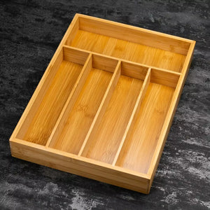 Dispenser de tacâmuri Kinghoff 1222, Bambus, 5 compartimente