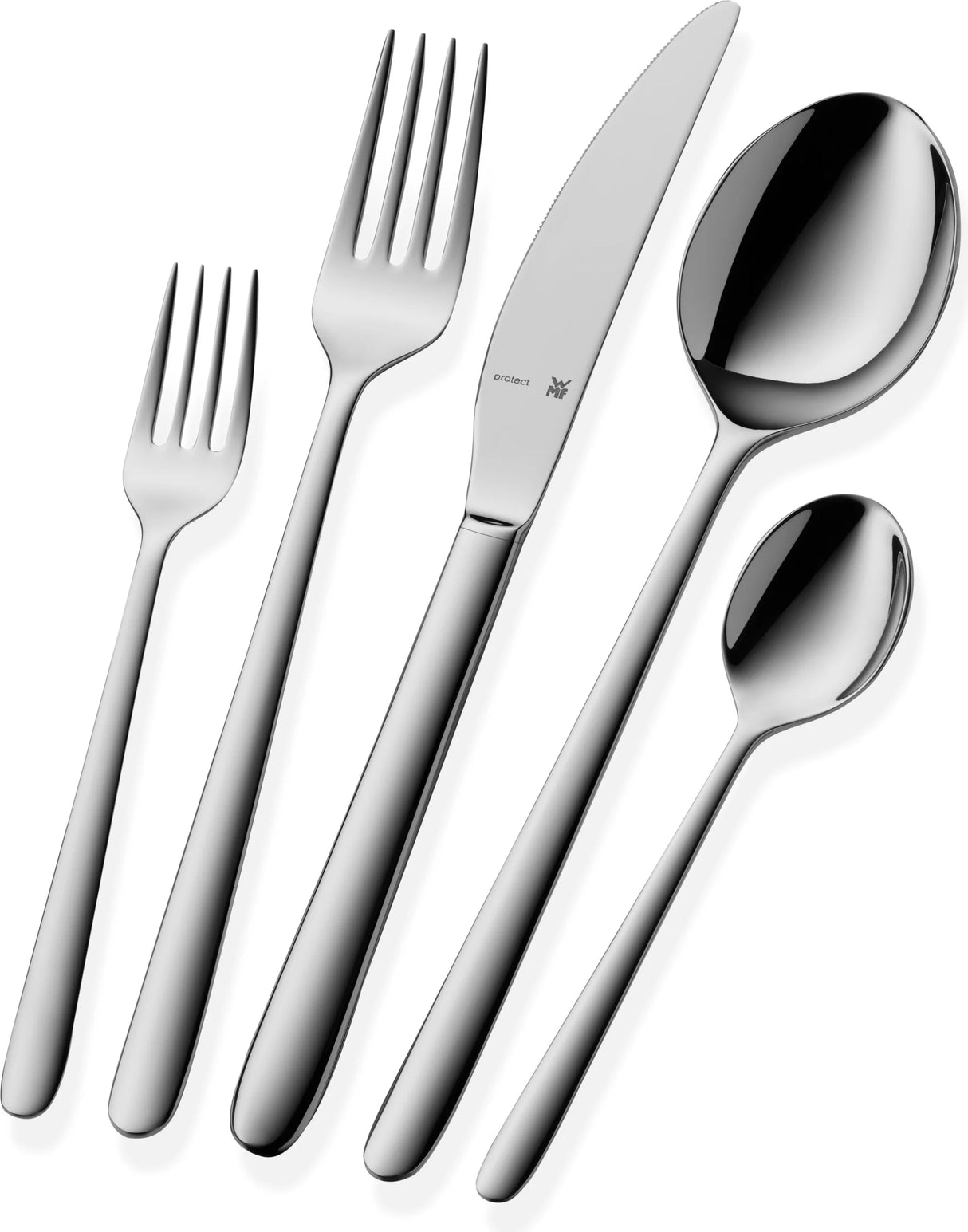 Set de tacâmuri WMF cu protecție împotriva flăcării, inox, 66 de piese, argintiu